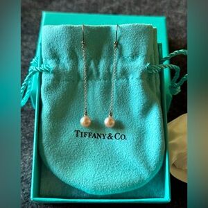 Vintage NIB Tiffany & Co. Elsa Peretti Pink Pearls by the Yard Drop Earrings